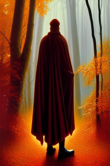 King of Ducks in Autumn Forest, Digital Art