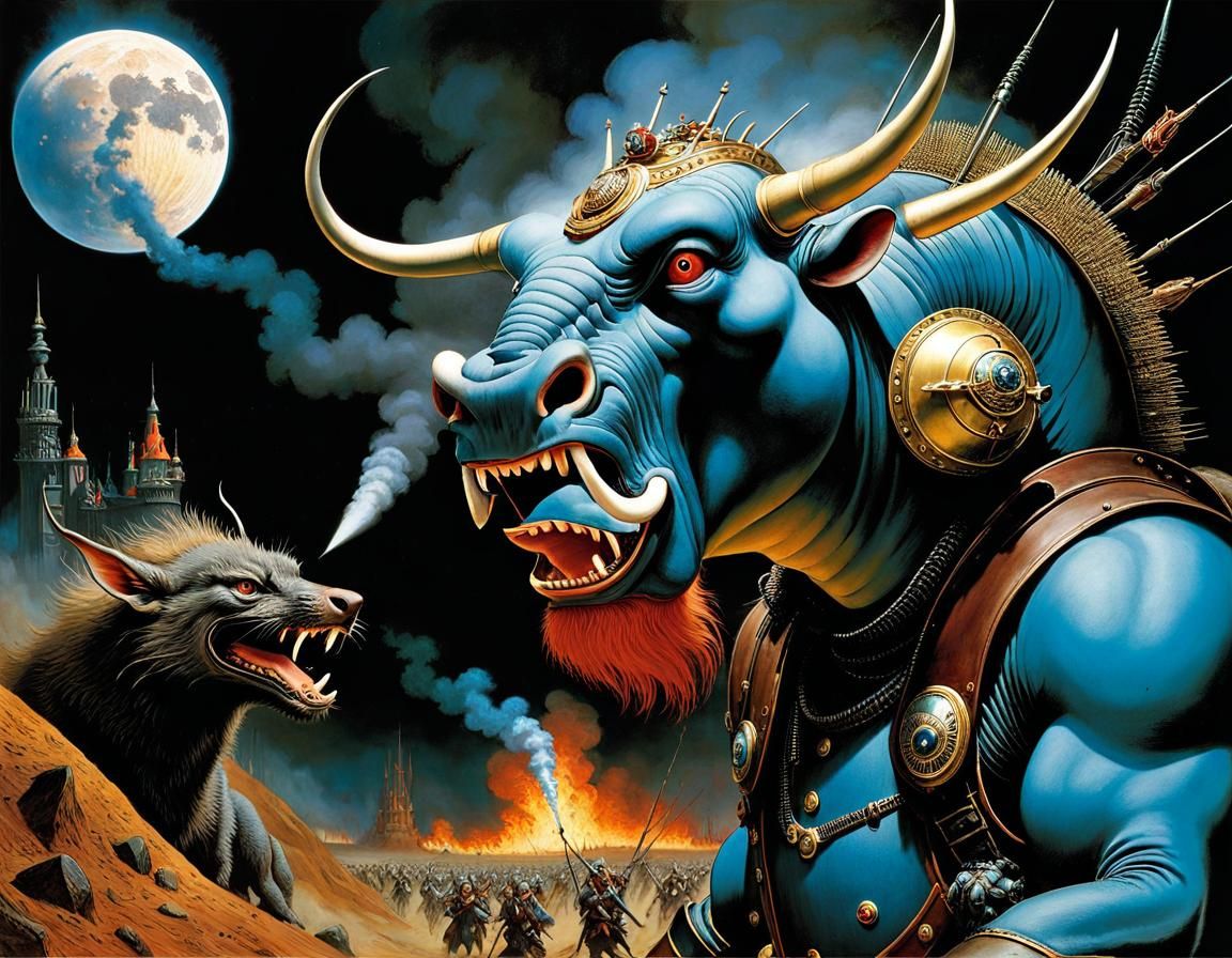 Surreal Brain Surgery: A Gothic Digital Oil Painting