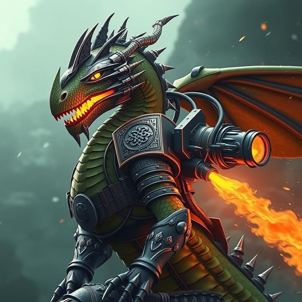 Majestic Dragon Knight in a Raging Inferno