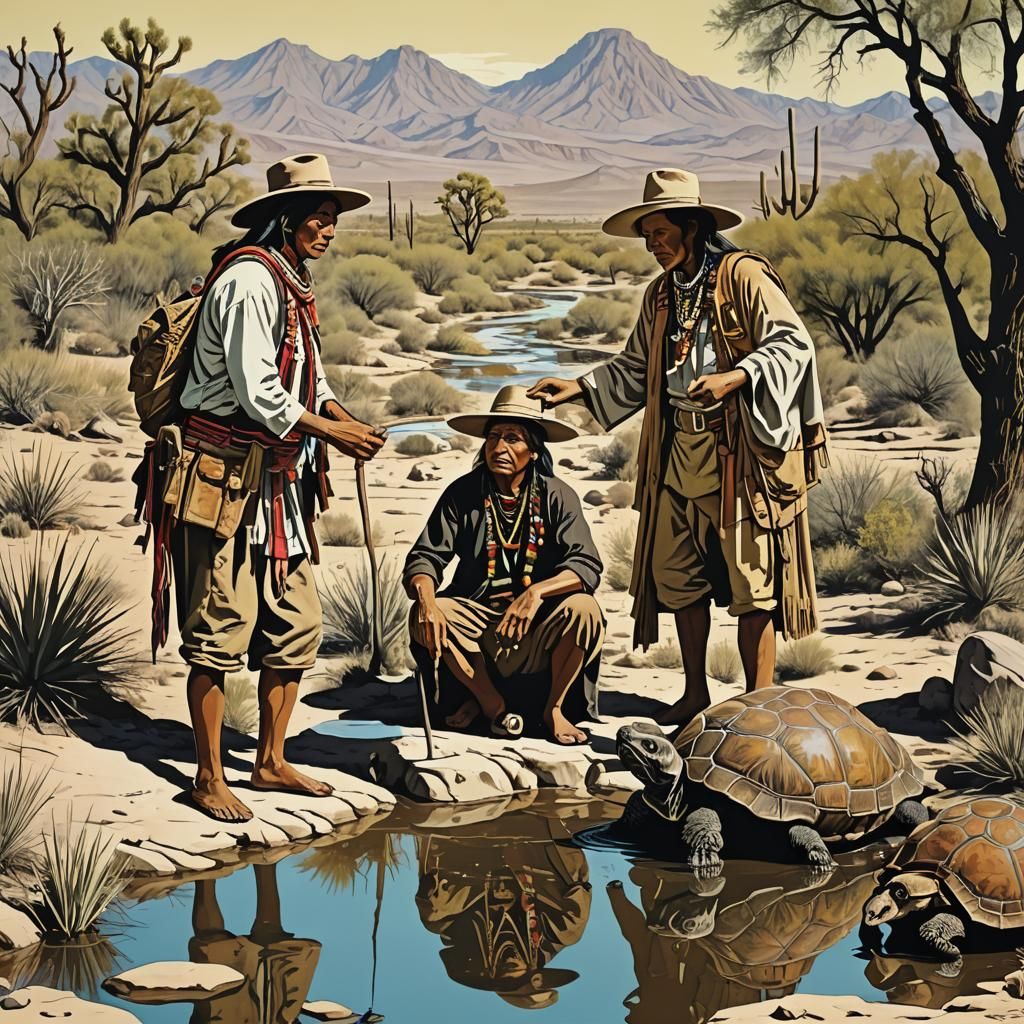 Baja California Desert Scene in Pop Art Style