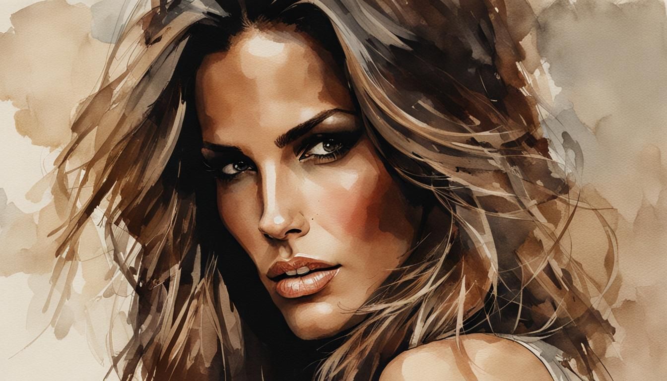 Detailed Portrait in Mixed Media Style