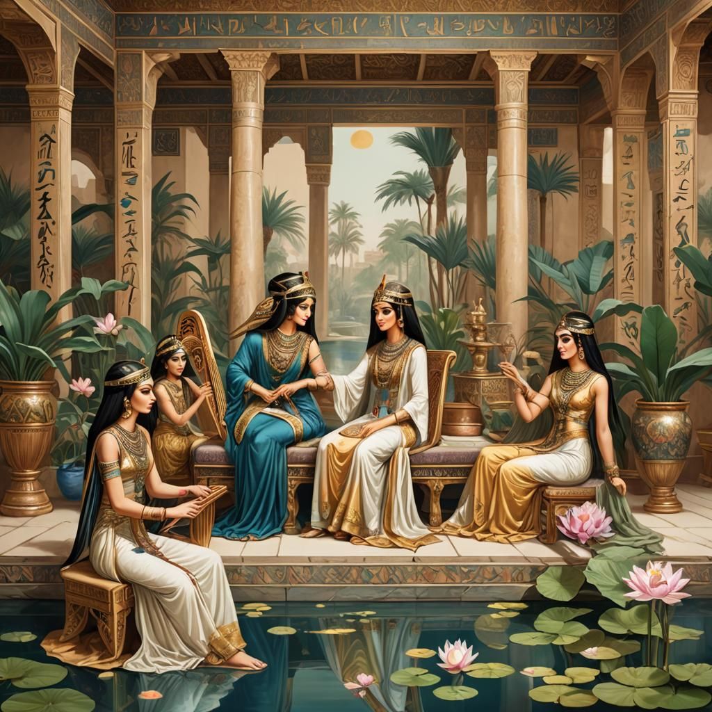 Egyptian Harem Scene in Oriental Style