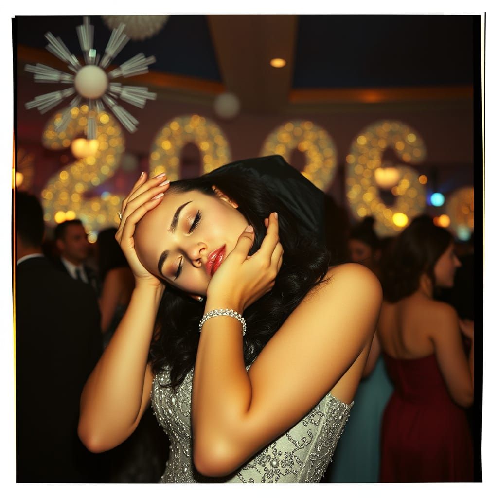 Woman Holds Detached Head at New Year's Eve Ball