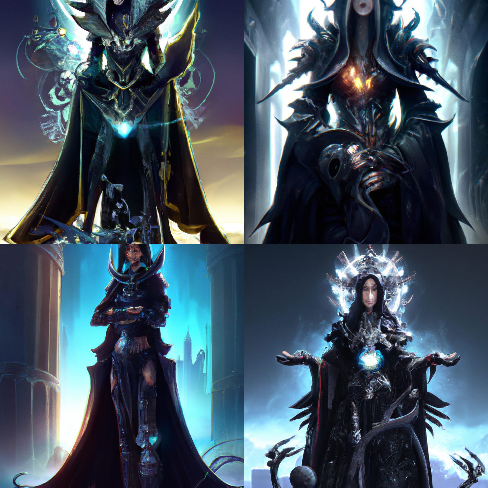 Dark Priestess Portrait in Dark Fantasy Style