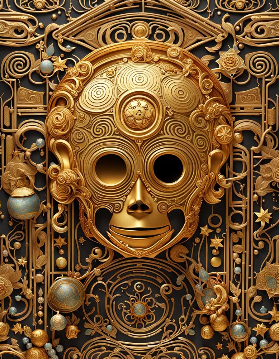 Pippi Longstocking in Art Nouveau Style