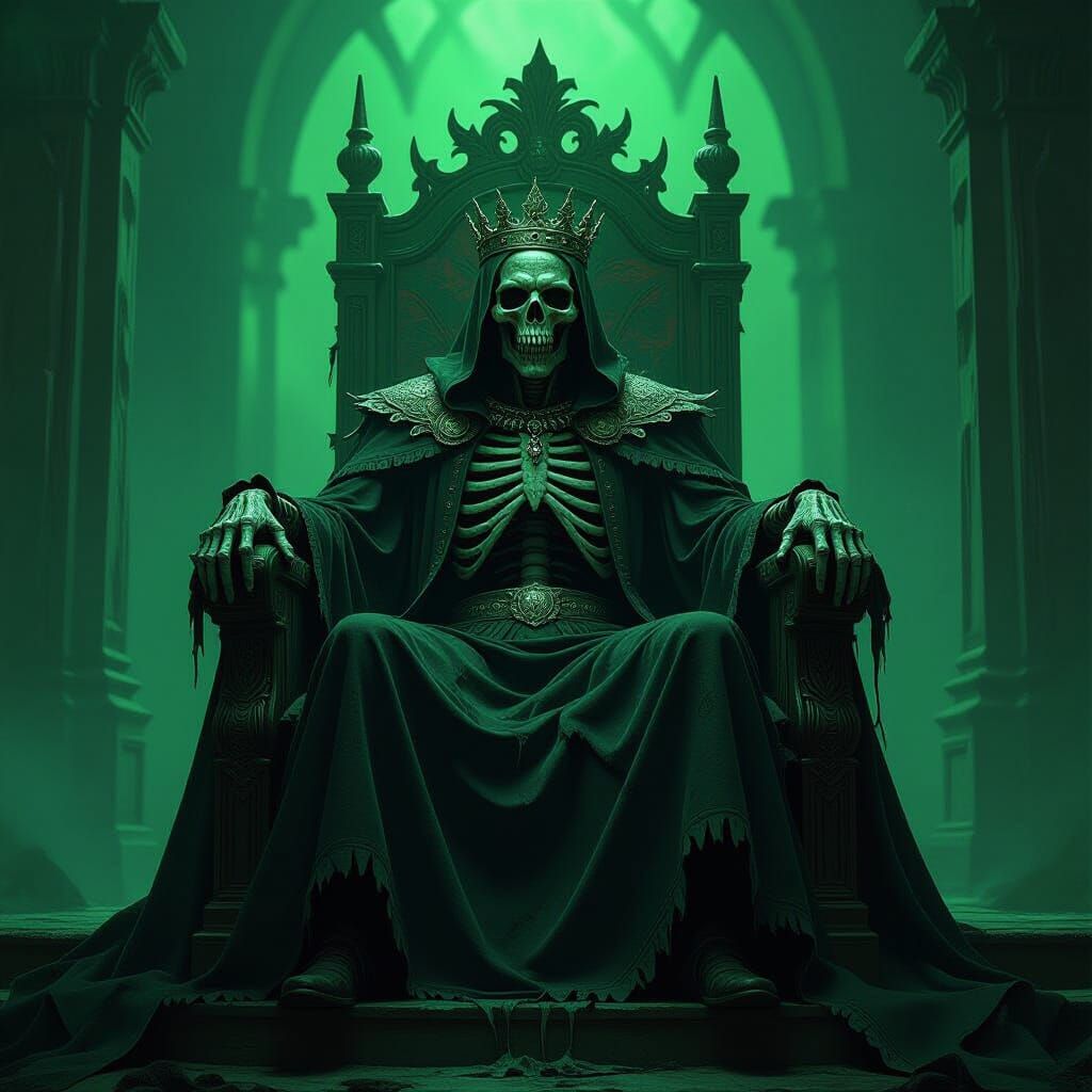Terrifying Zombie King on Decaying Throne