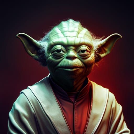 Yoda in Cyberpunk Gadgetpunk Style, ArchViz Rendering