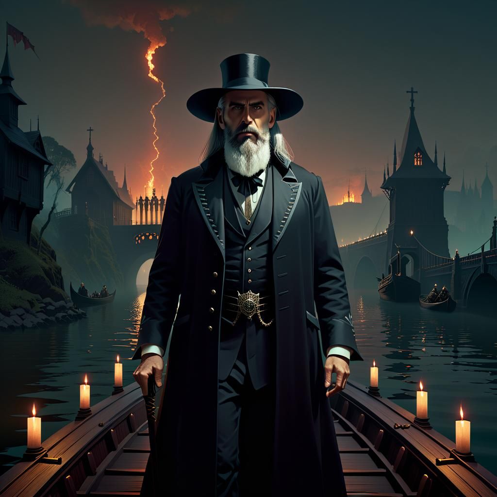 Hyperrealistic Portrait of Styx Ferryman