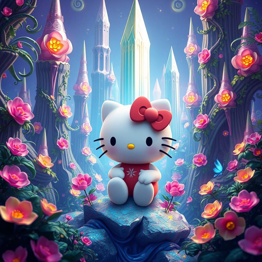 Hello Kitty in Dreamlike Enchanted Realm