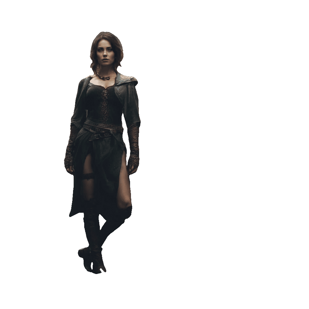 Brunette Amazon in Foggy Forest, Epic Fantasy