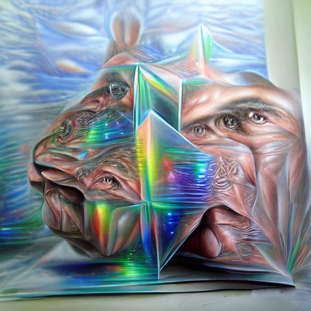 Abstract 5th Dimensional Beings in Geometric Art