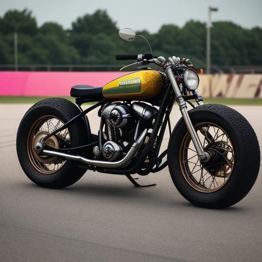 VW Beetle Harley Davidson Mashup on Drag Strip