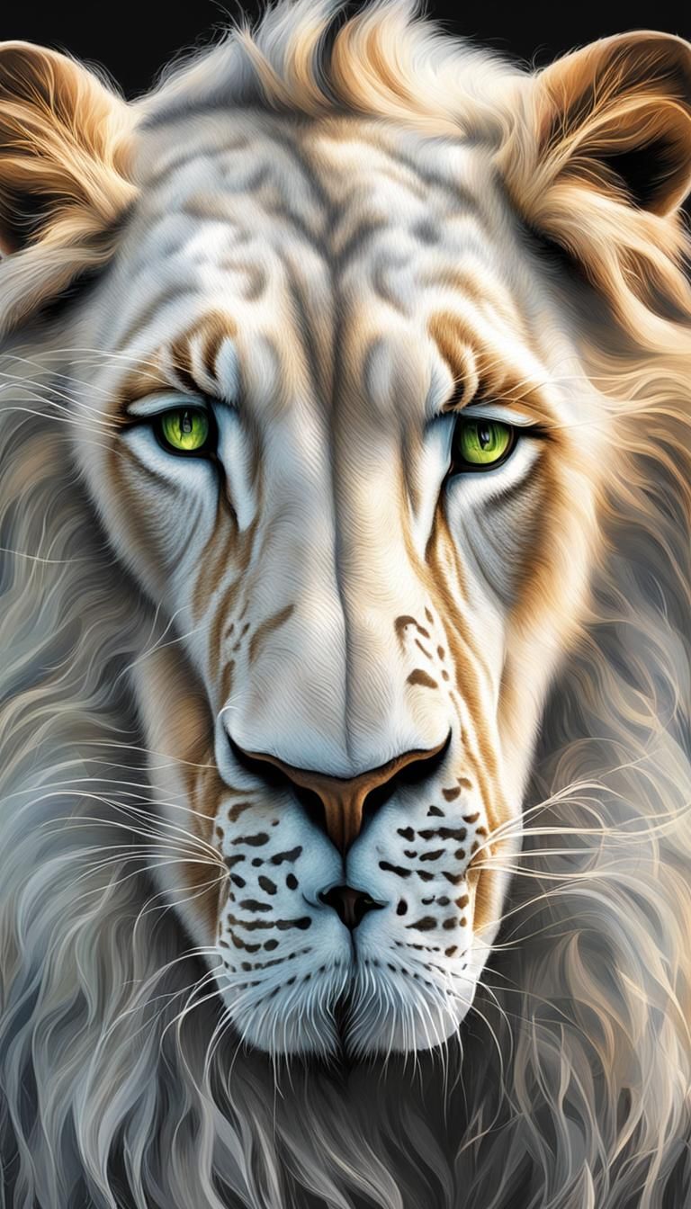 Majestic White Lions: A Stunning Wildlife Portrait