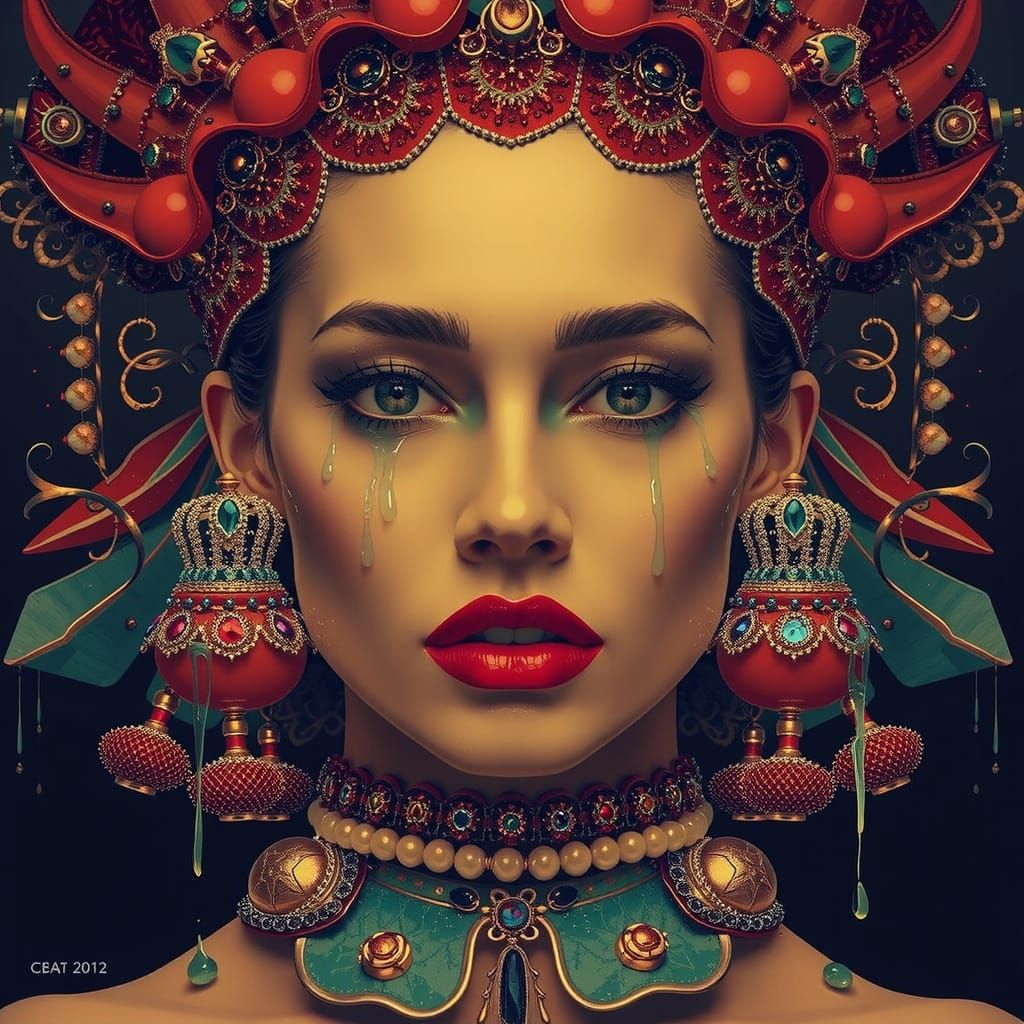 Glamorous Wet Green Scene