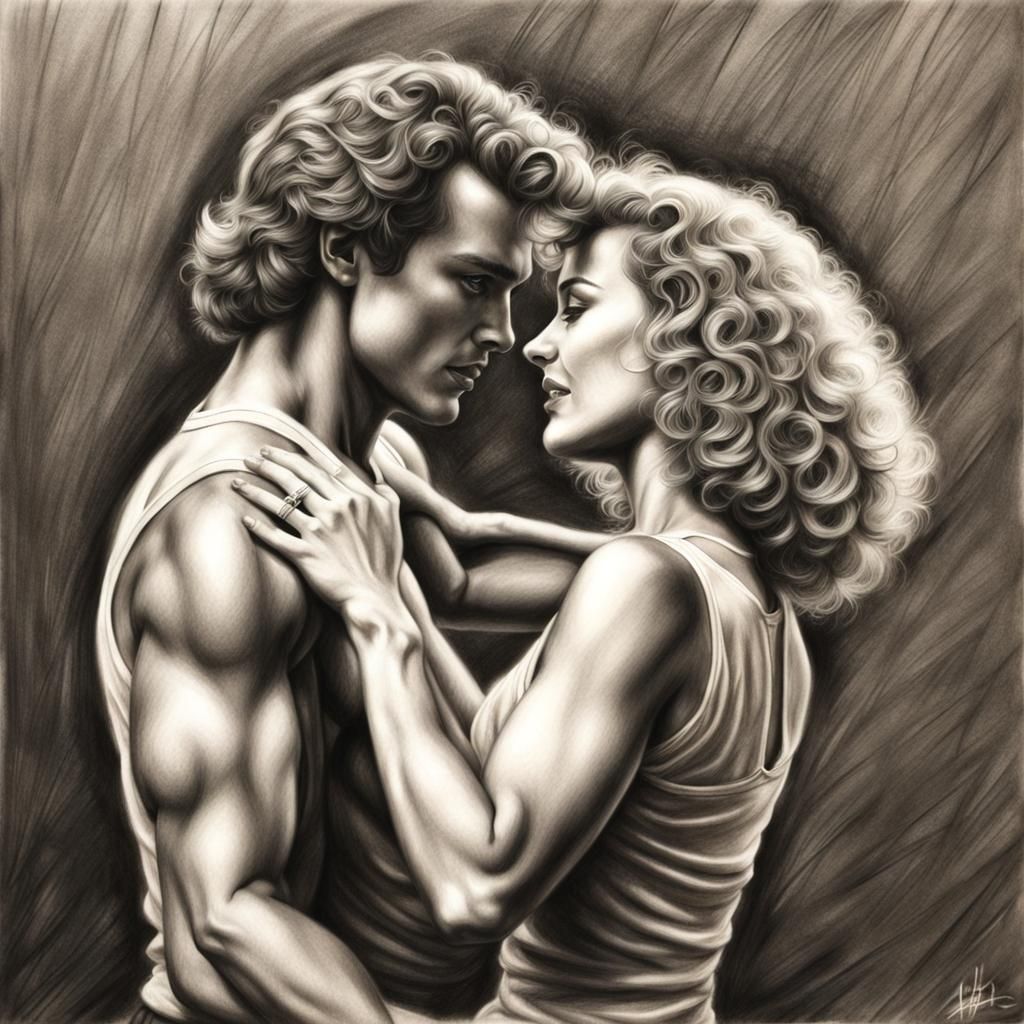 Dirty Dancing Charcoal Drawing