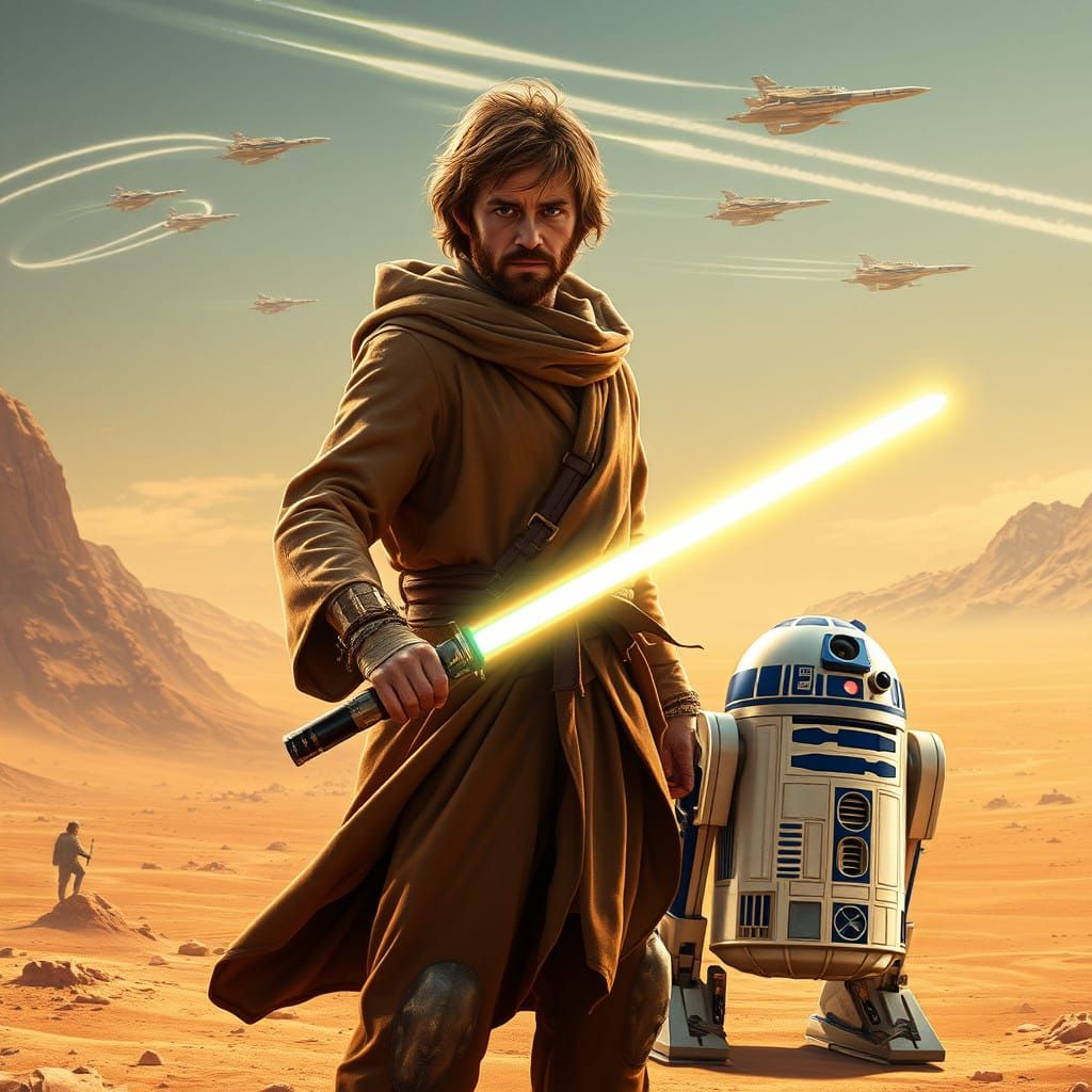 Star Wars Hero R2D2 Stands with Majestic Luke Skywalker in D...