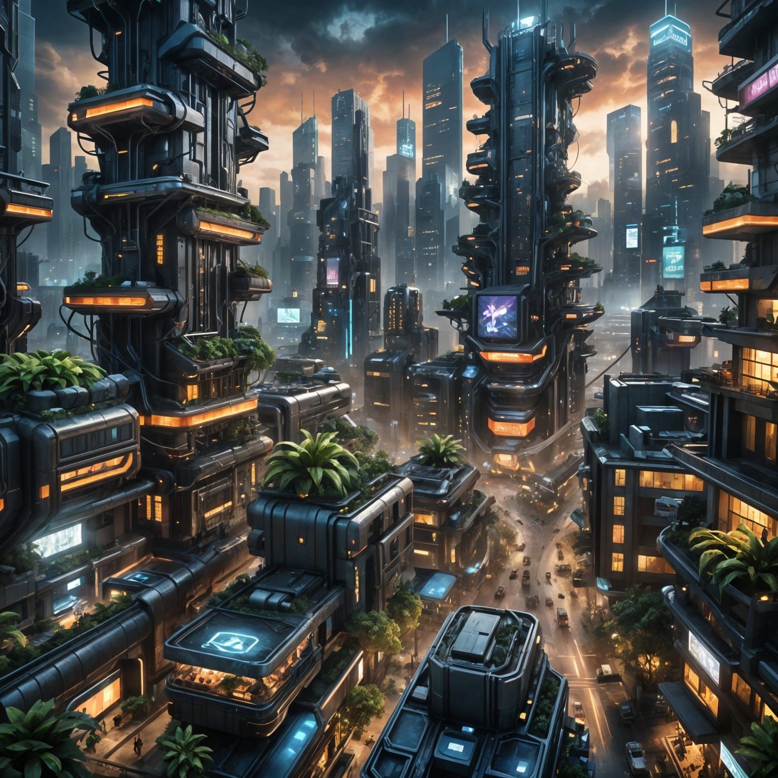 Biopunk City of Living Skyscrapers in 32k Resolution