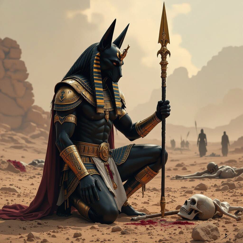 Anubis Blesses the Dead on a Battlefield