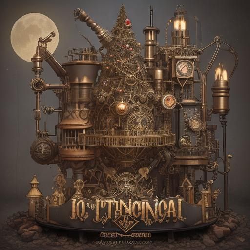 Christmas in Steampunk City with Engine