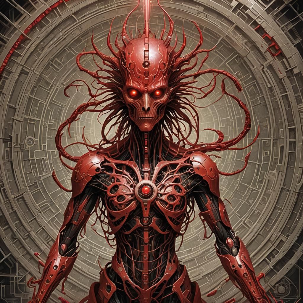 Surreal Nautilus Lute Player in Sci-Fi Setting