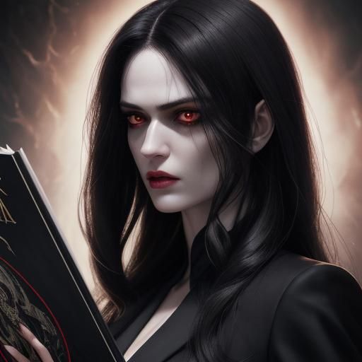 Intense Portrait of Woman Reading Comic Book