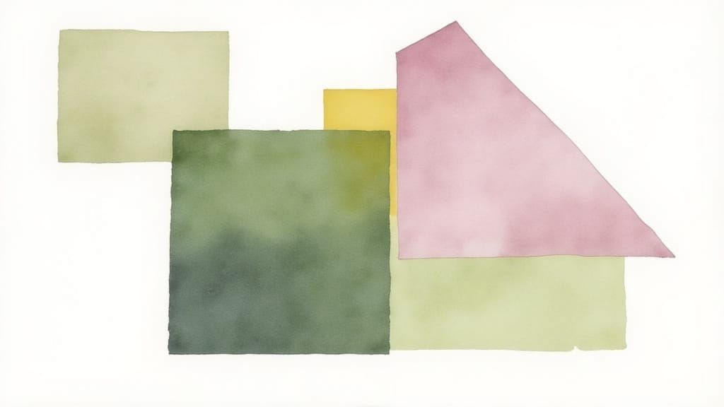 Abstract Geometric Shapes in Watercolor