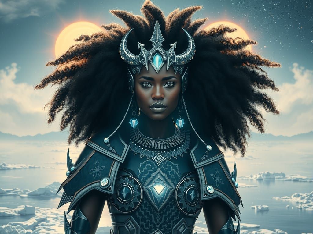 Arctic Goddess in Futuristic Armor, Cinematic Realism