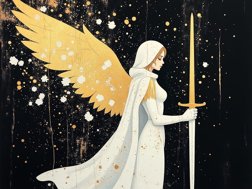 Majestic Angel Woman in Gothic Armor