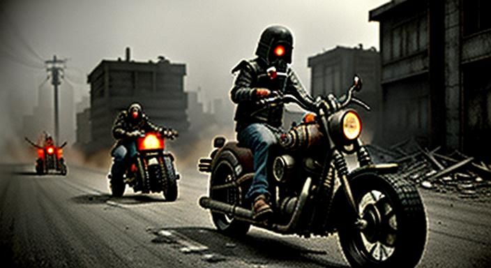 Dystopian Motorcycle Gang: Apocalyptic Road Horror
