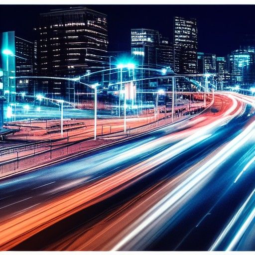 Futuristic Cityscape at Night: Digital Matte Painting