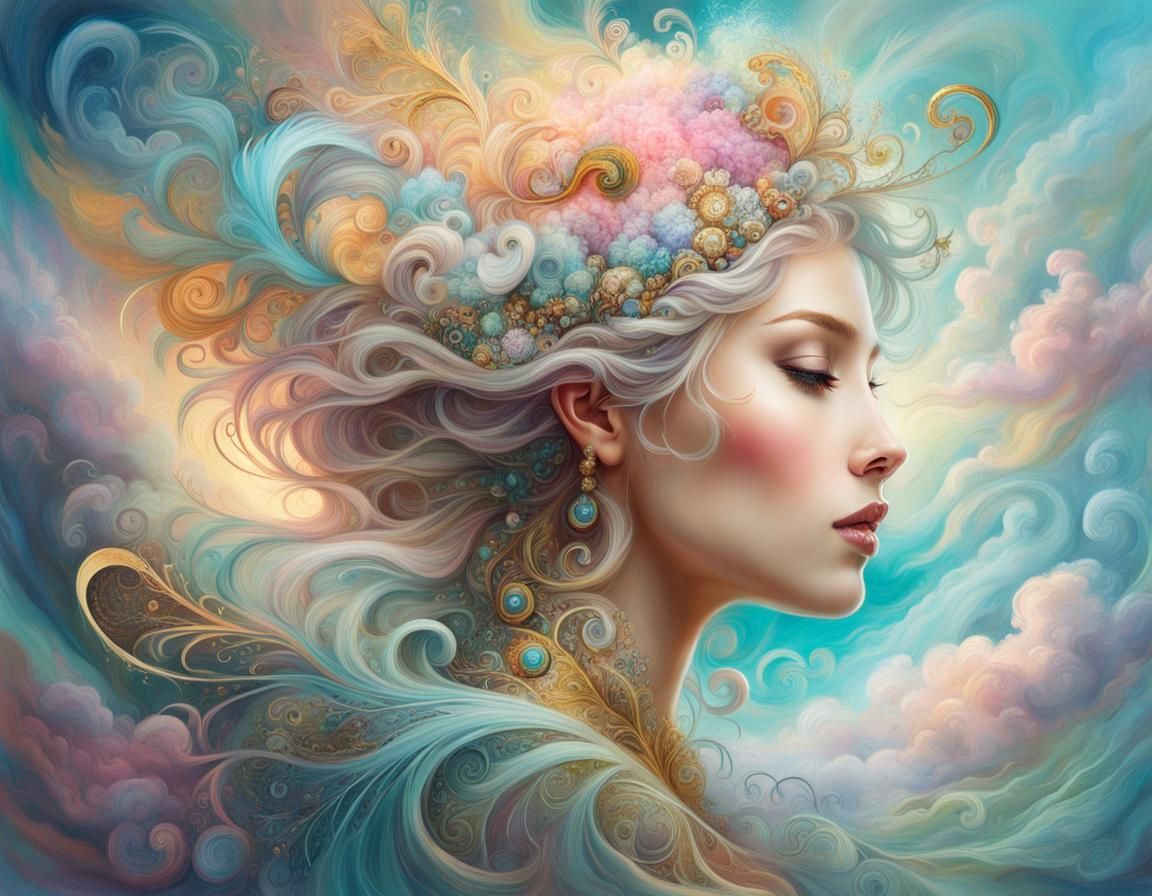 Pastel Dreamscape: Swirling Vision of Time and Space