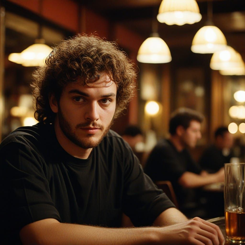 Cinematic Portrait of a Man in Restaurant Bar