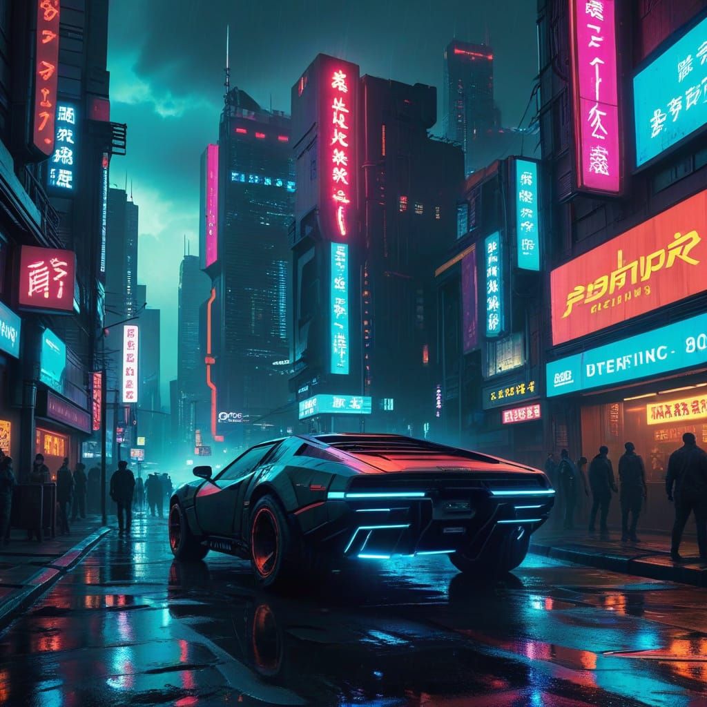 Cyberpunk Tokyo Dreamscape in Neon Hues