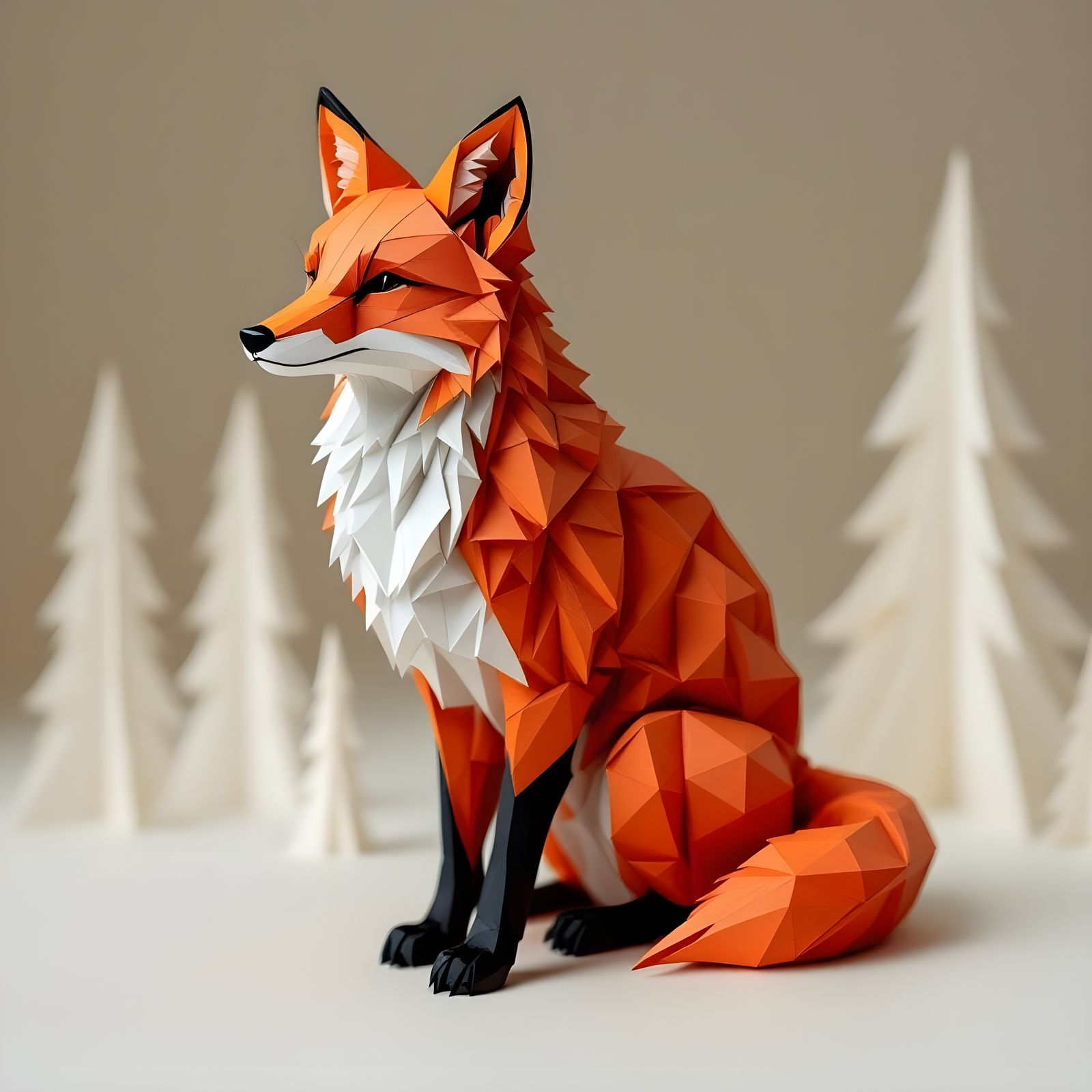 Origami Fox: Paper Sculpture in Japanese Style