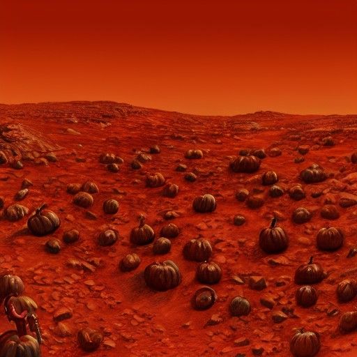 Halloween Celebration on Mars: Hyperdetailed Artstation Imag...