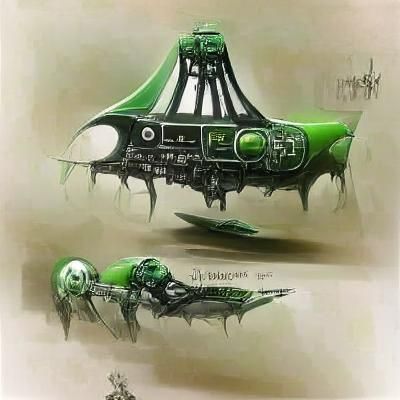 Futuristic Necron Spaceship Concept Art
