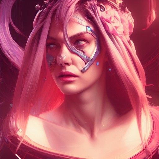 Cyberpunk Poison Rose Portrait in 8K Resolution