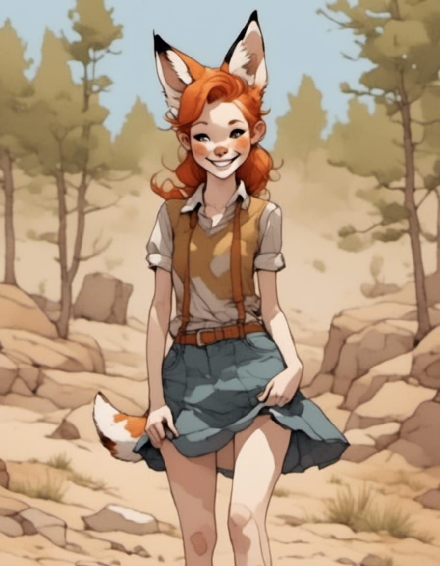 Fox-girl VIXEN toothy grin