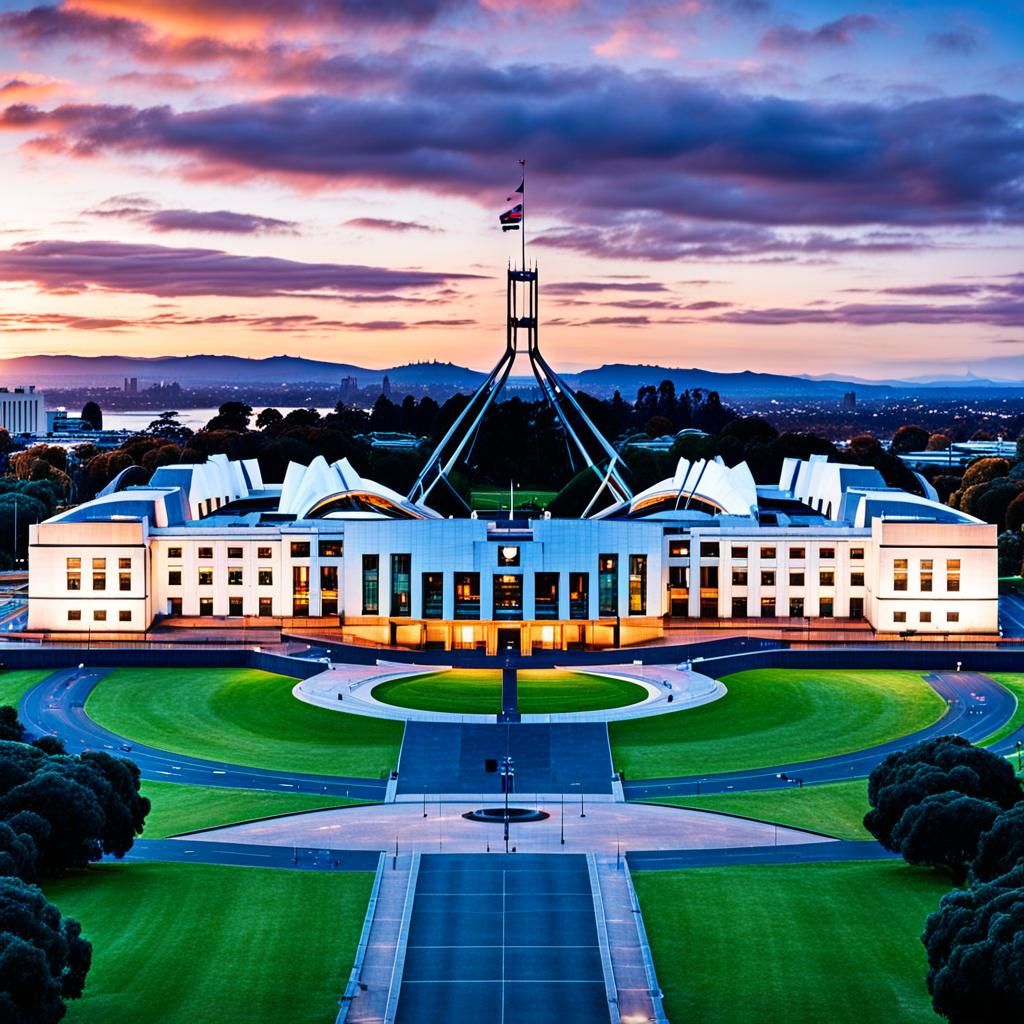 Sunset Over Australian Parliament House