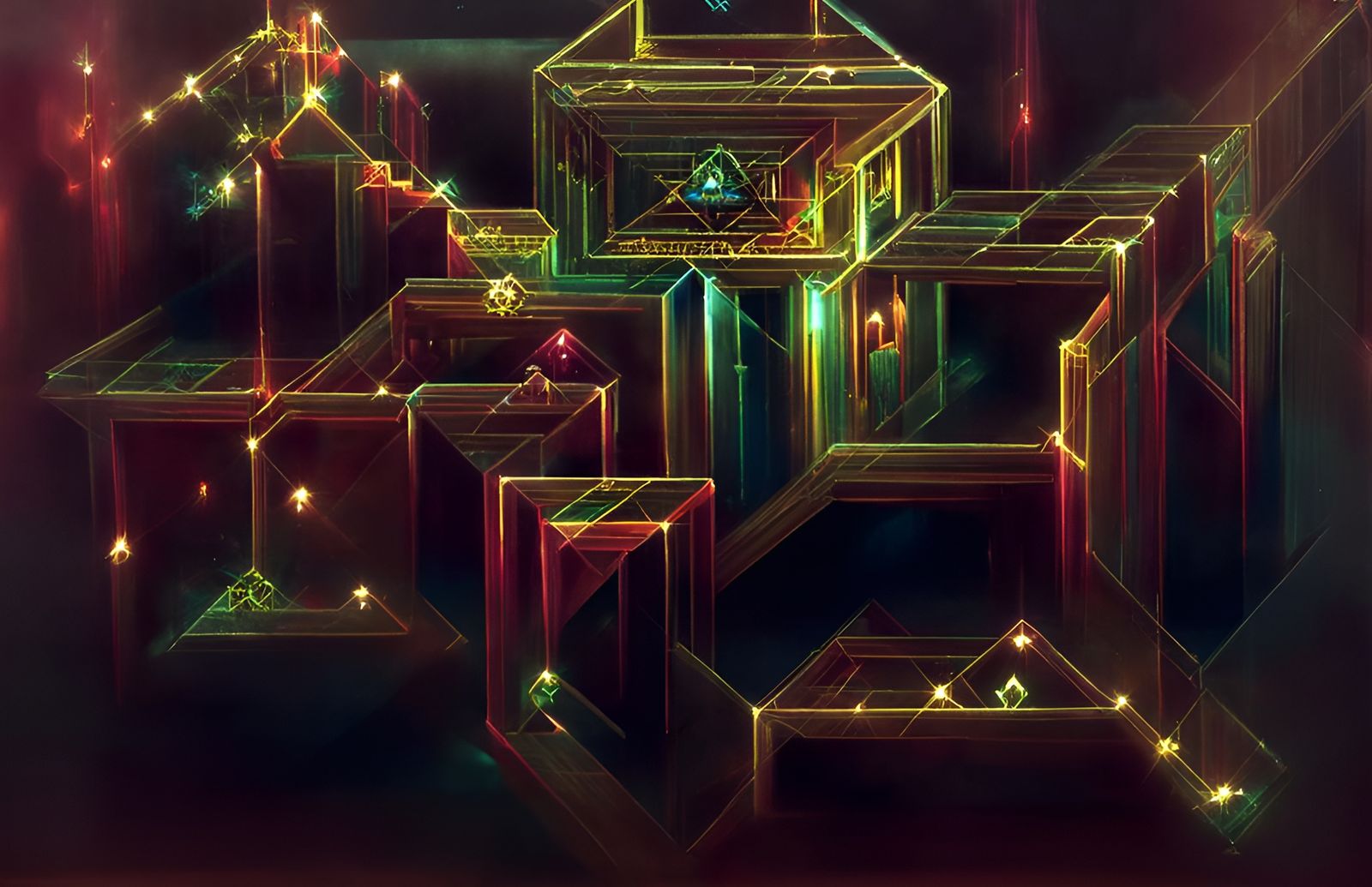 Isometric Philosophical Interelationships in Naive Art Style