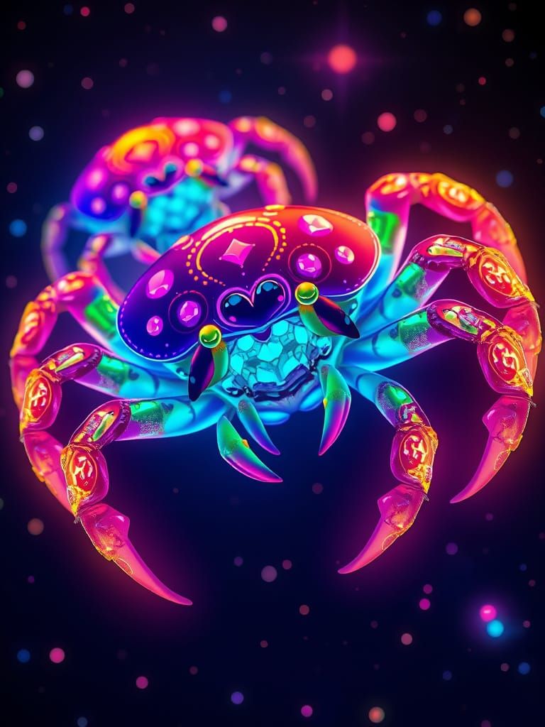 Rainbow Spidercrabs in Neon Cosmos