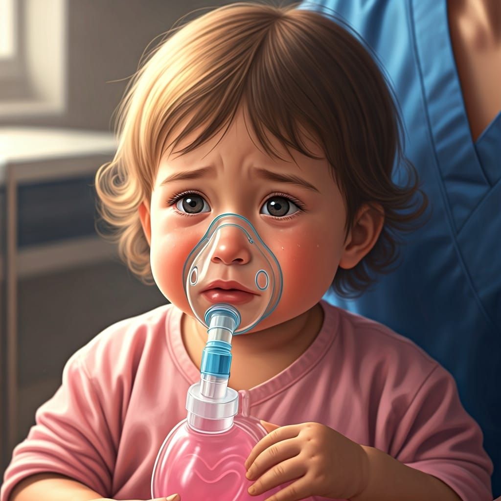 Toddler with Nurse in Anime Realism Style