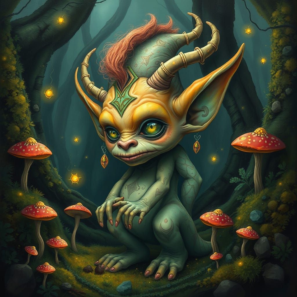 Ethereal Troll Goddess in Mossy Forest