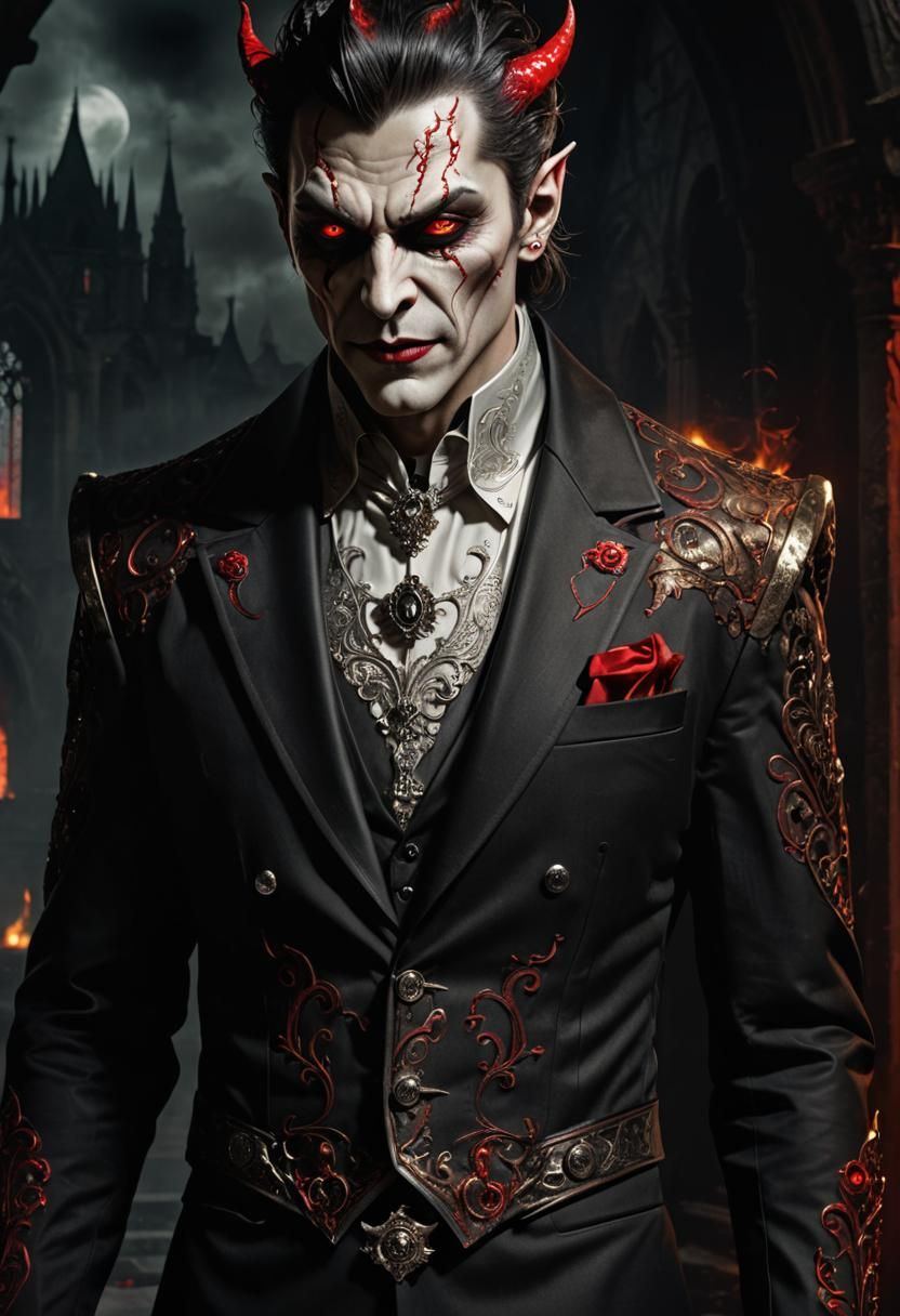 Menacing Trickster Demon God in Dark Fantasy Style