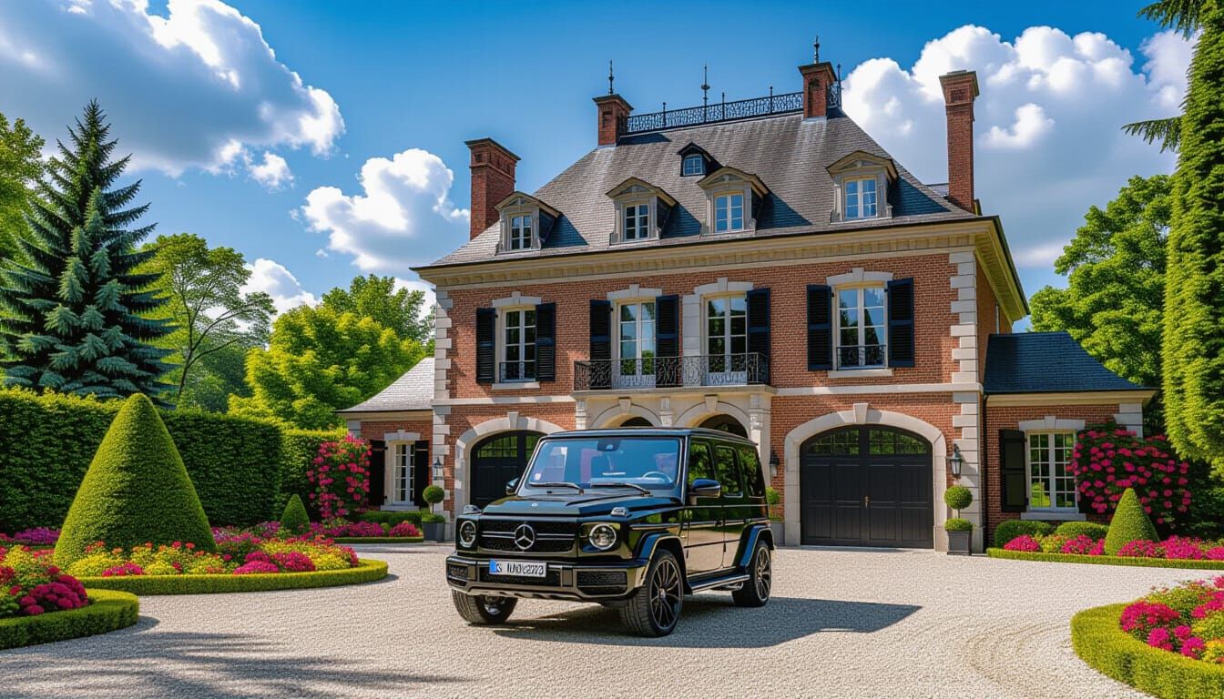 Elegant Chateau with AMG G 63 in Monet Style
