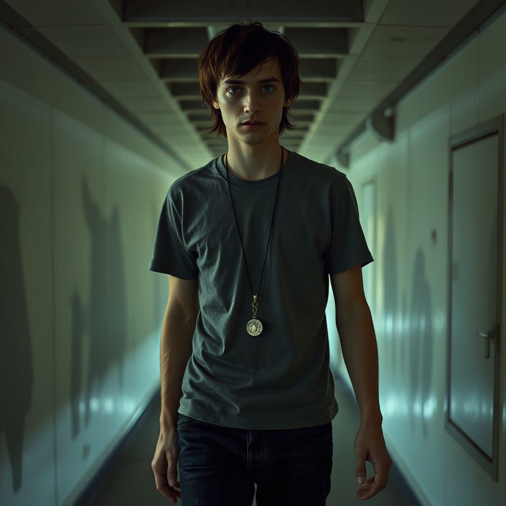 Young Man Walks Endless Corridor in Psychological Horror