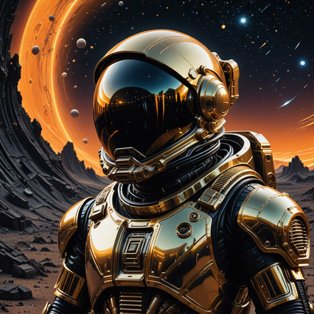 Stunning 8k Sci-fi Art: Lone Astronaut on Barren Planet