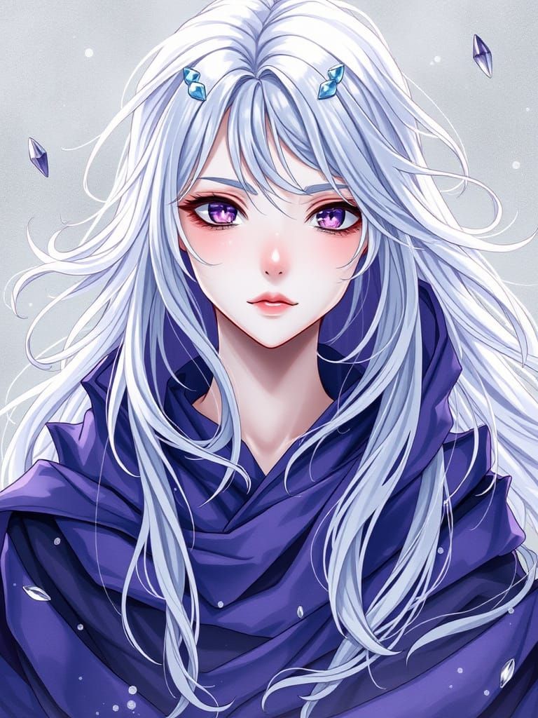 Anime Portrait of Velaira Thorne in Watercolor Style