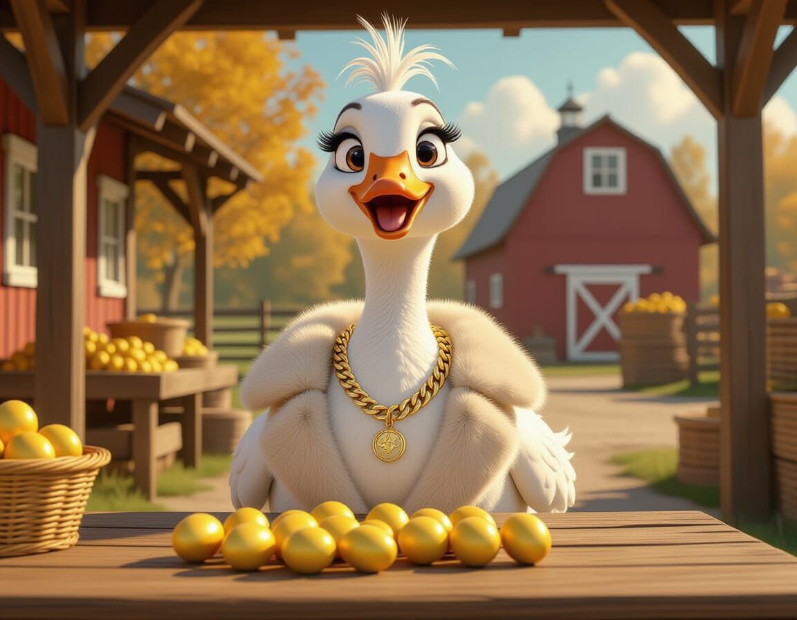 Pixar Goose Selling Golden Eggs at Farmstand