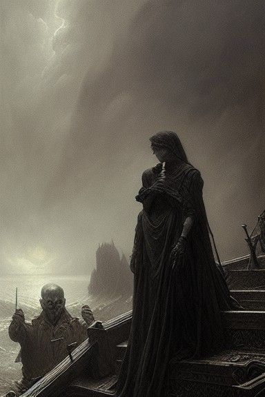 Death's Smiling Portrait: A Sinister Charcoal Drawing